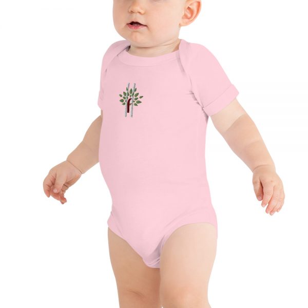 Baby Short Sleeve One Piece Pink Front