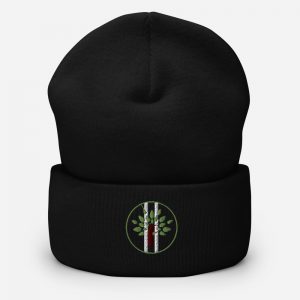 Recycled Cuffed Beanie Black Front