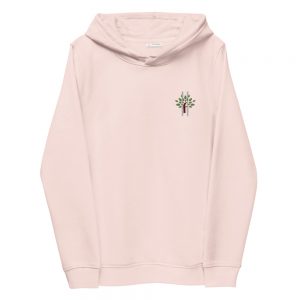 Womens Fitted Eco Hoodie Soft Rose Front
