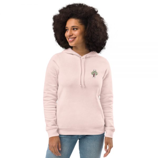 Womens Fitted Eco Hoodie Soft Rose Front
