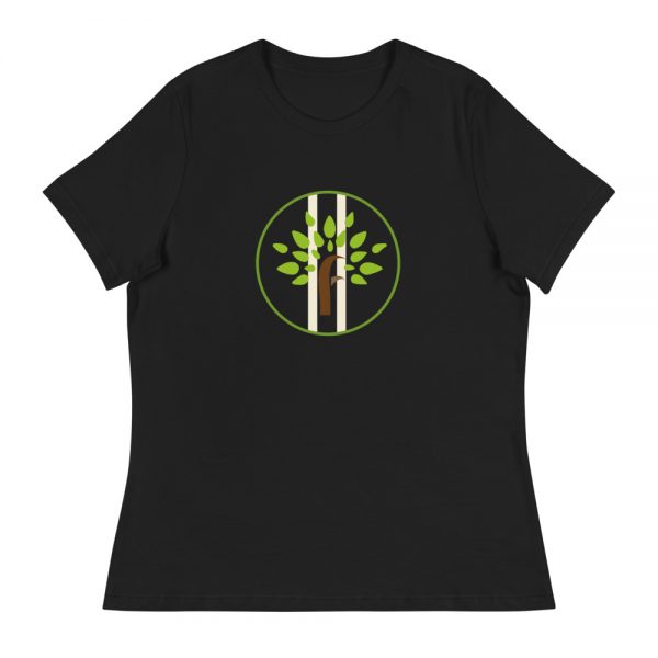 Womens Relaxed-T-Shirt Black Front