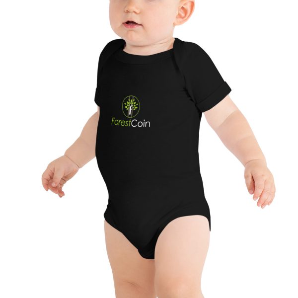 Baby Short Sleeve One Piece Black Front