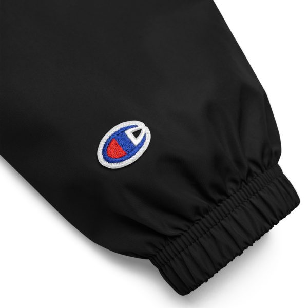 Embroidered Champion Packable Jacket Black