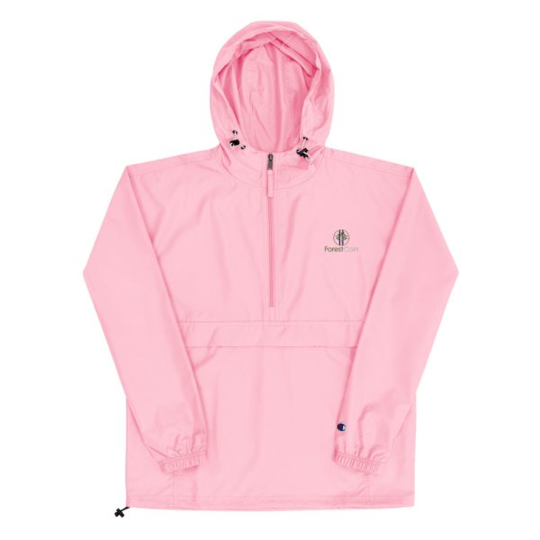 Embroidered Champion Packable Jacket Pink