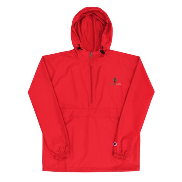 Embroidered Champion Packable Jacket Scarlet