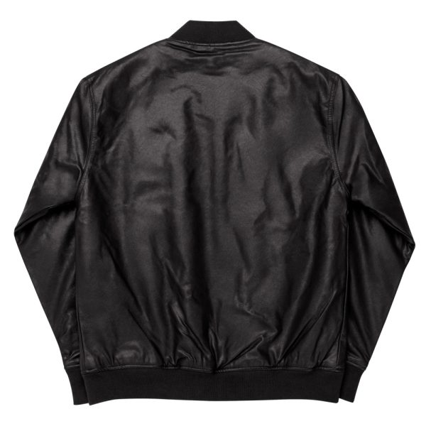Faux Leather Bomber Jacket Black Back