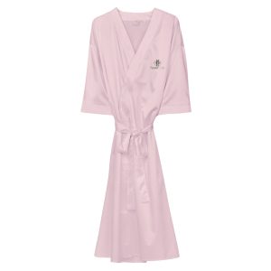 Satin Robe Light Pink Front