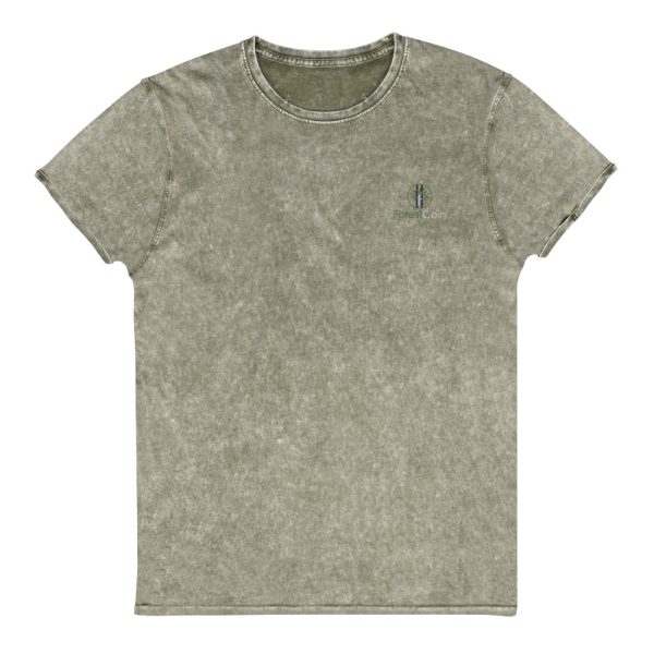 Unisex Denim T-shirt Dark Army Green Front