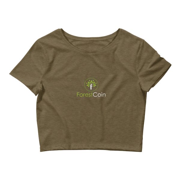 Womens Crop Tee Heather Olive Front