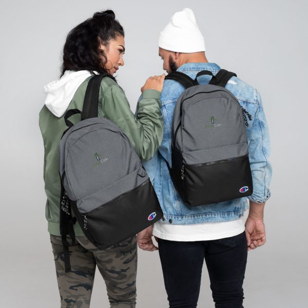 Champion Backpack Heather Grey Black Front