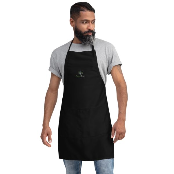 Embroidered Apron Black Front