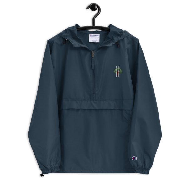 Embroidered Champion Packable Jacket Navy