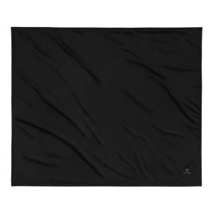 Embroidered Premium Sherpa Blanket Black Front
