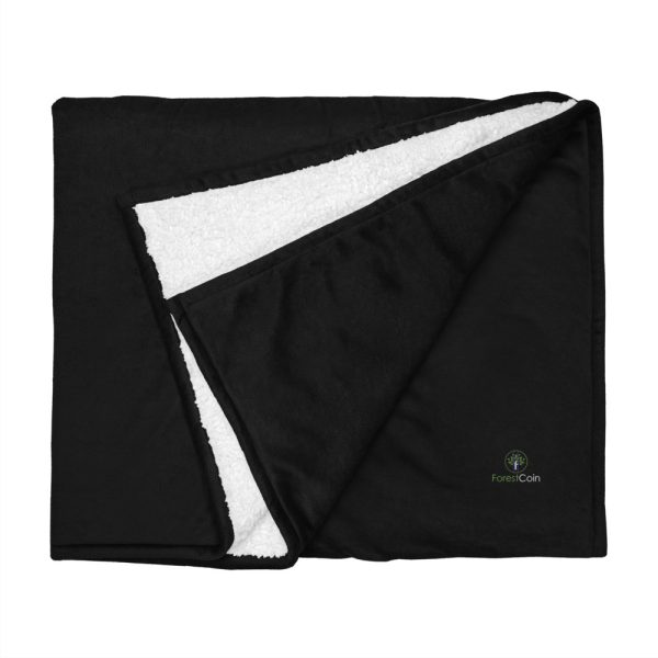 Embroidered Premium Sherpa Blanket Black Front