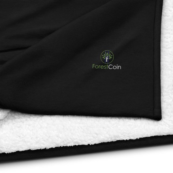 Embroidered Premium Sherpa Blanket Black