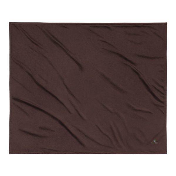 Embroidered Premium Sherpa Blanket Fireside Brown Front