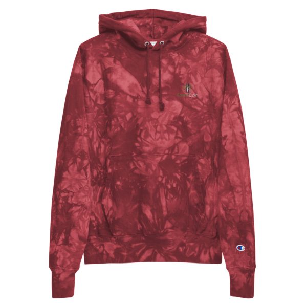 Unisex Champion Tie-dye Hoodie Mulled Berry Front